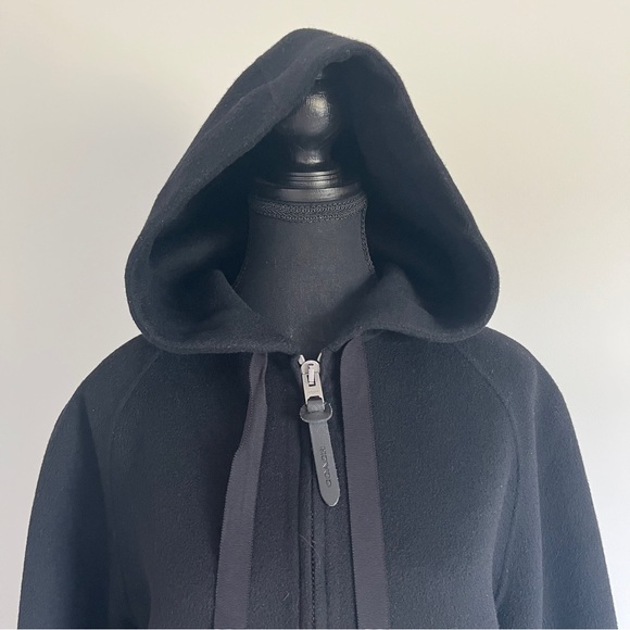 [Coach] 100% Wool Jacket with Cow Leather Trim - Dark Navy - Picture 5 of 12